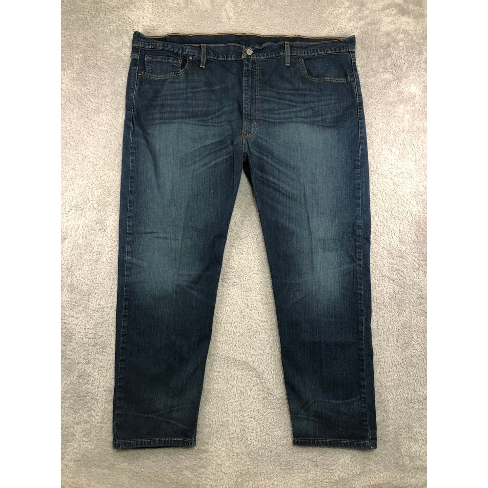 Levi's 502 Jeans Men 49x30 (Tag 50x32) Blue Taper Regular Fit Stretch Denim